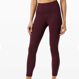 Lululemon Wunder Train High-Rise Tight 25" in Heathered Cassis